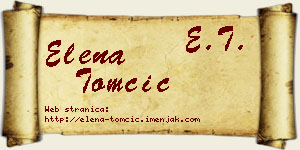 Elena Tomčić vizit kartica